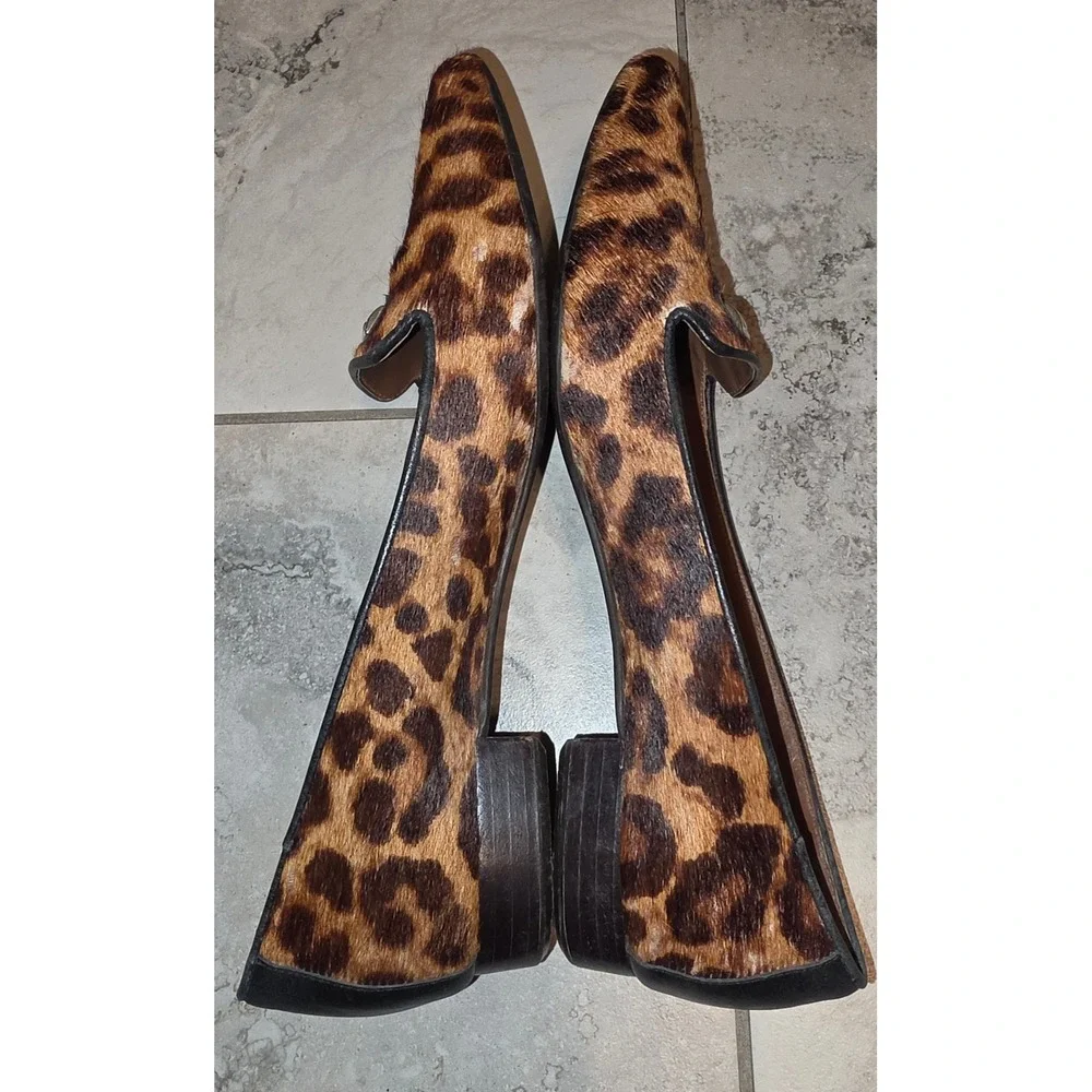Brighton'Eve' Leopard‎ Print Calf Hair Pointed Toe Flats 9M  *Flaws See Pics